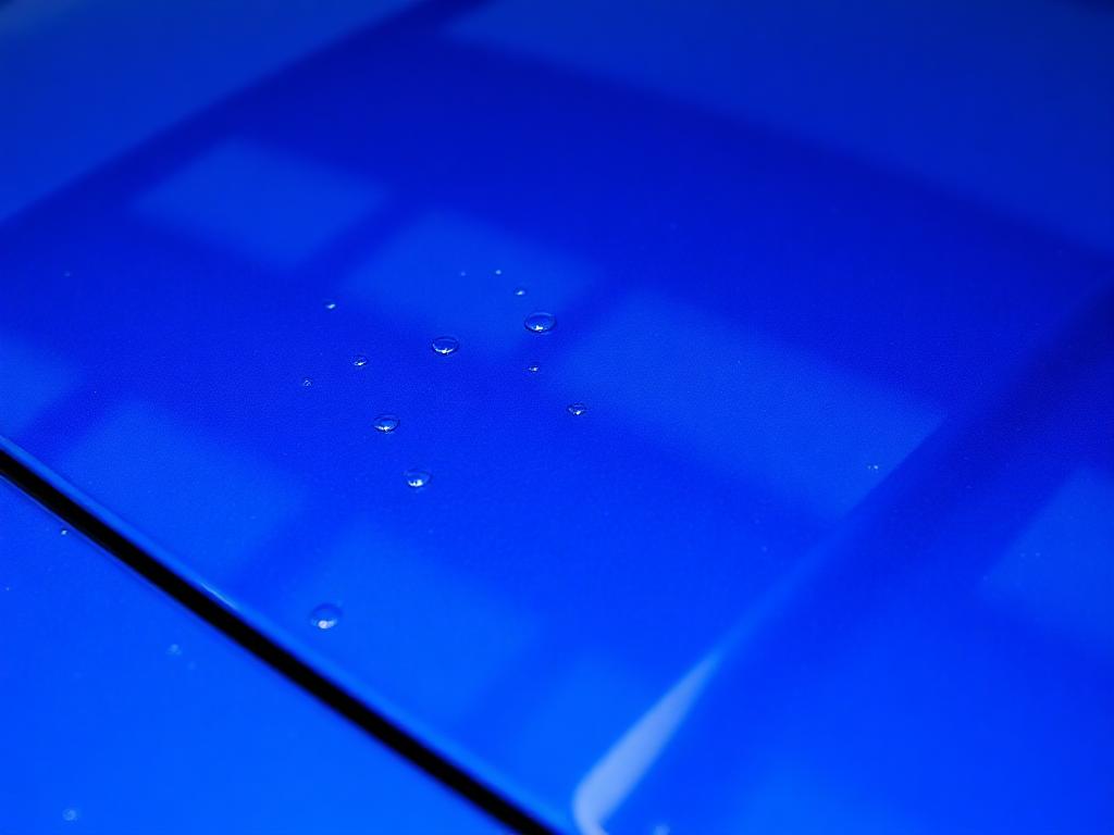 Water beading on a ceramic coated hood